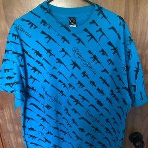 Rare Rogue Status “Gun Show” Mens XL Blue T-Shirt